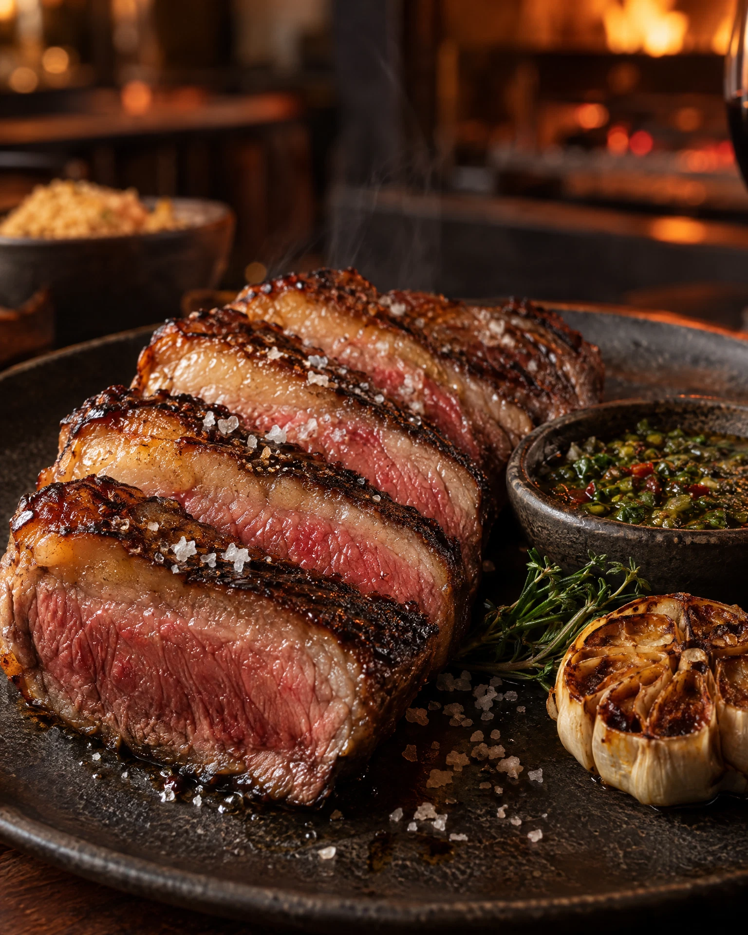 Picanha fatiada na brasa